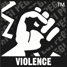 Icono de un puño cerrado con un rayo al fondo. Debajo se lee Violence