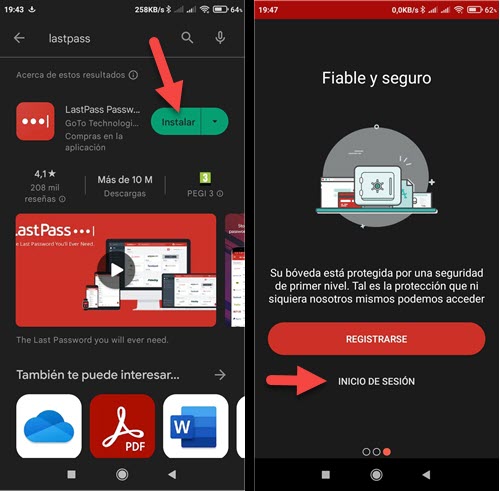 Inicia sesión en Android