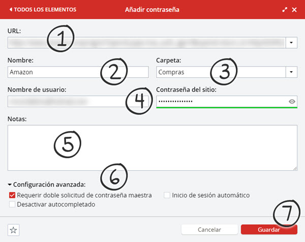 Configura el elemento