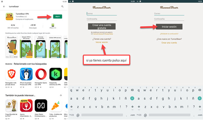 Instala e identifícate en Android