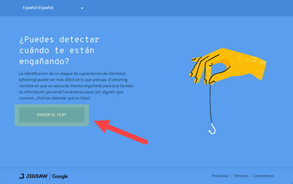 Jigsaw de Google - Iniciar el Test