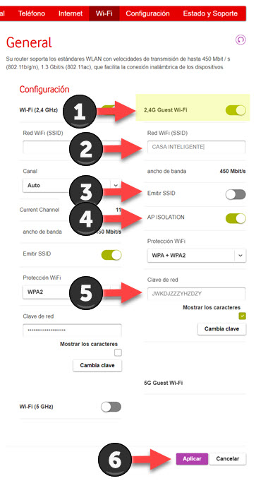 Configura WIFI de invitados