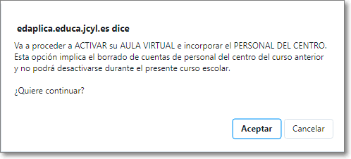 confirma activacion aula virtual