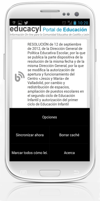 Android. Menú configuración