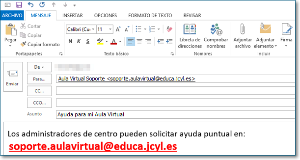 Contacto para Aula Virtual