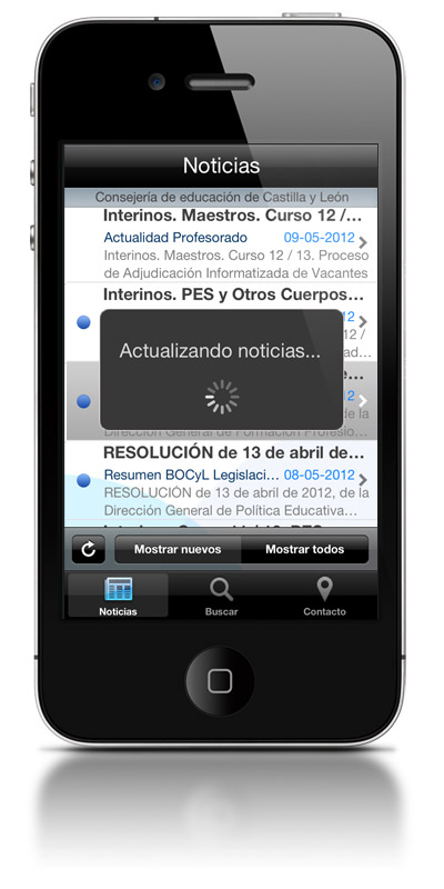 Iphone. Actualizando noticias