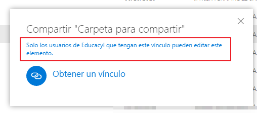Cuadro de diálogo Compartir