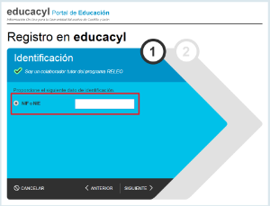 Darse de alta: Escribir el NIF/NIE