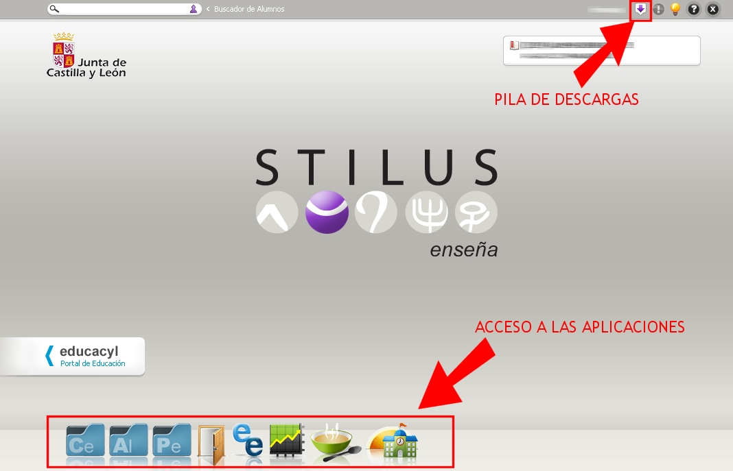 Imagen 2. Pantalla Inicial de STILUS enseña