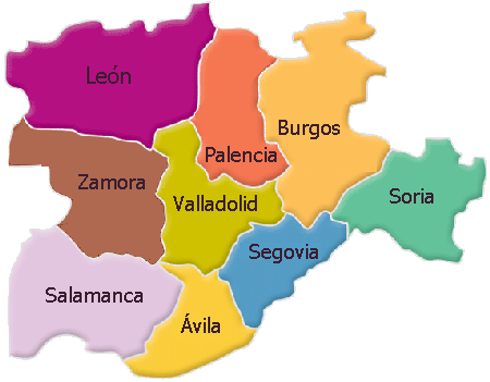 mapa castilla y león