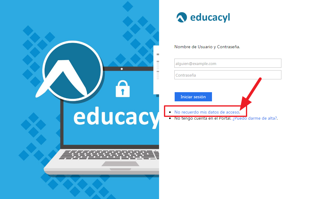 No recuerdo mis datos de acceso