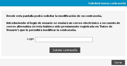 Pantalla de Petición de Login